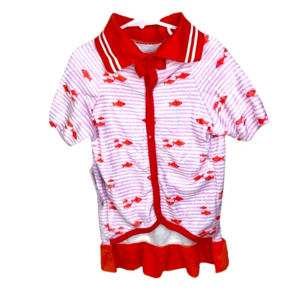 LOVINPET Soft Fleece Dog Dress In Sunfish Red Size Large - Picture 7 of 10